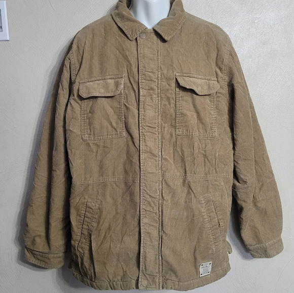Eddie Bauer Tan Brown Corduroy Jacket Size Men's Large Tall - Picture 1 of 15